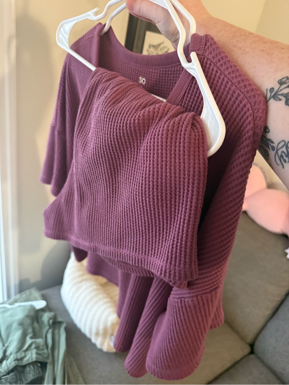 Women's Waffle Set - Mauve